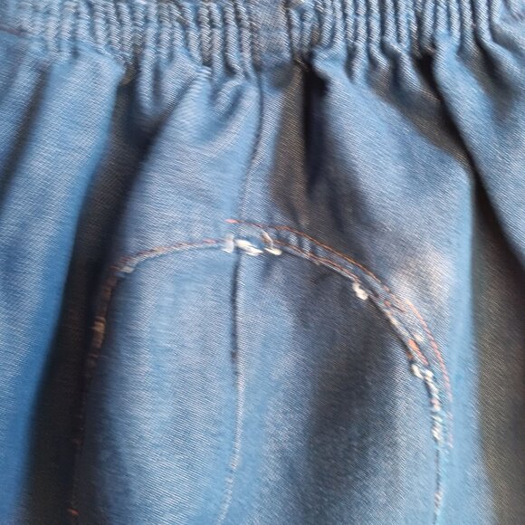 18x19 Vintage Super Denim Kids Blue Jeans 70's Flared Legs & Contrast Stitching - Picture 6 of 9